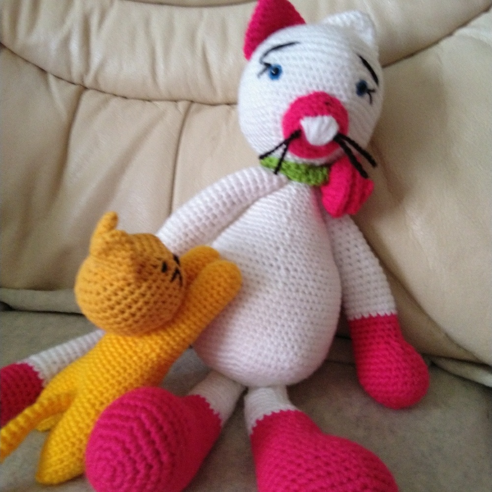 Amigurumi pink cat, ♥️Valentine day special ♥️